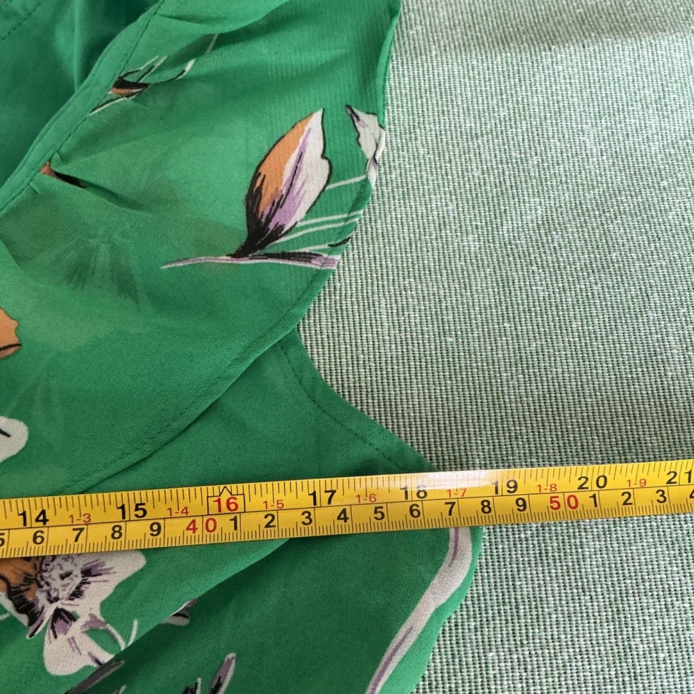 Maurices Floral Midi Dress Green Ruffle V-Neck Size M - Picture 6 of 8